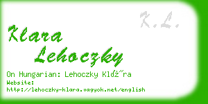 klara lehoczky business card